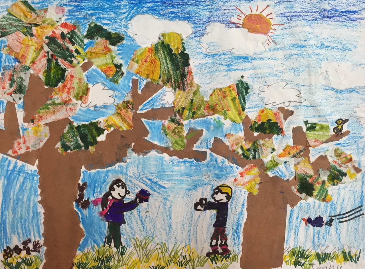 秋天的树  Janny  刘洁娜 8岁贴画